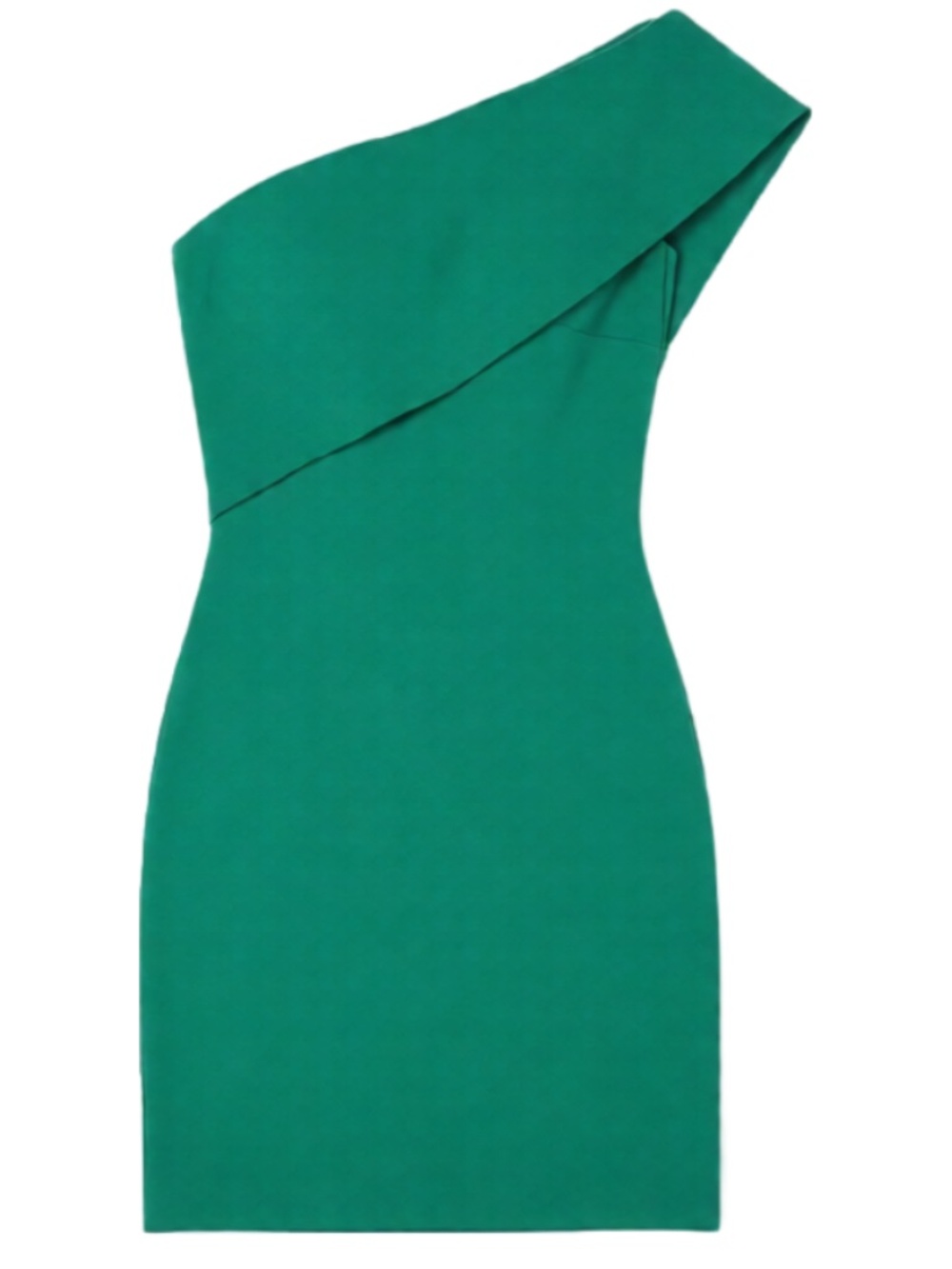 LIKELY Emerald Green One Shoulder Crepe Mini Dress: Size 2
